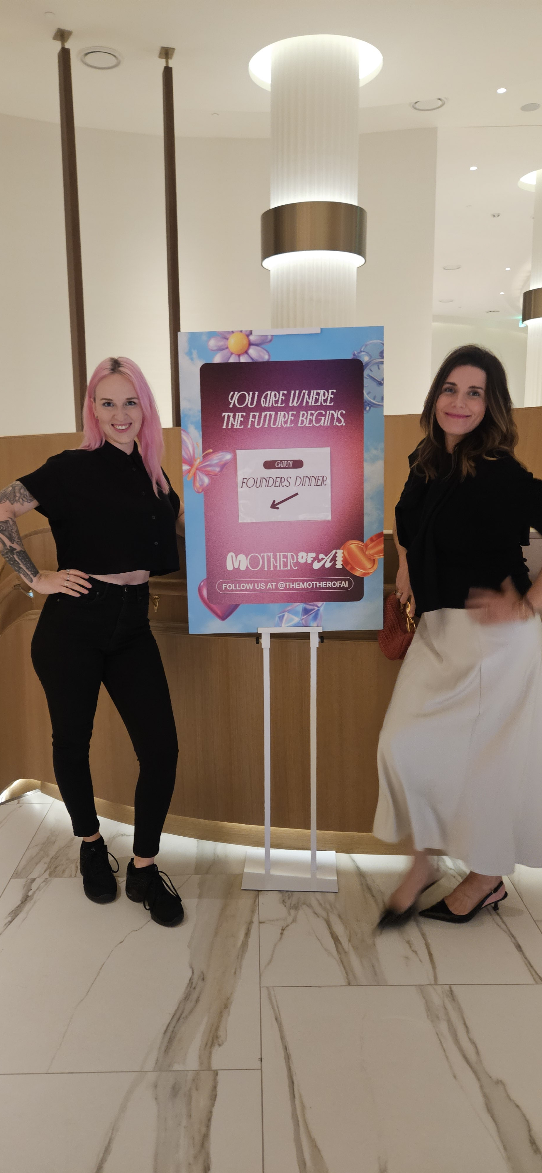 Vee and Patrice at Mother of AI Founders Dinner in Miami